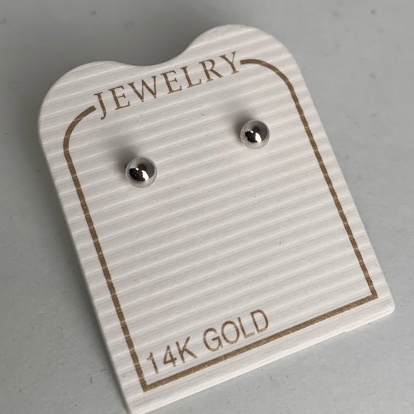 14k Rose Yellow Gold Stud Earrings 4mm - Picture 3 of 11